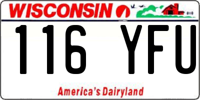 WI license plate 116YFU