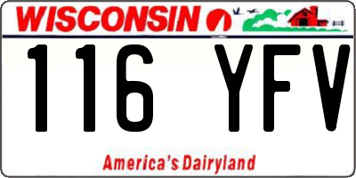 WI license plate 116YFV