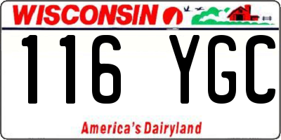 WI license plate 116YGC