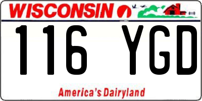 WI license plate 116YGD