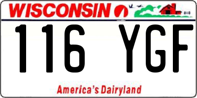 WI license plate 116YGF