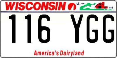WI license plate 116YGG