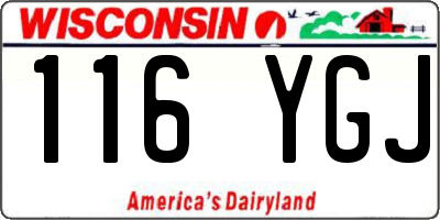 WI license plate 116YGJ