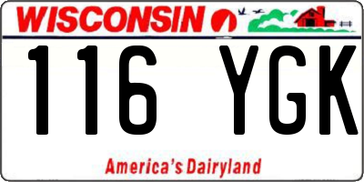 WI license plate 116YGK