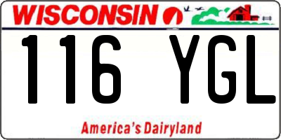 WI license plate 116YGL