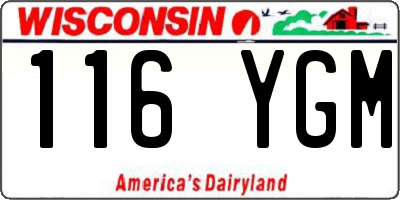 WI license plate 116YGM