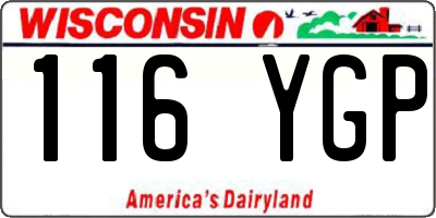 WI license plate 116YGP