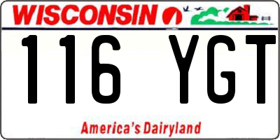 WI license plate 116YGT