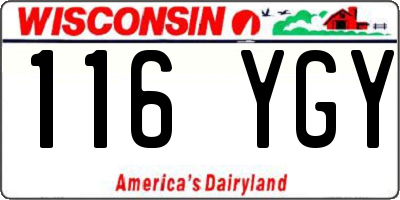 WI license plate 116YGY