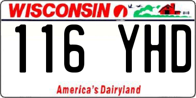 WI license plate 116YHD