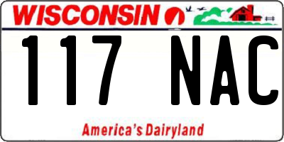 WI license plate 117NAC