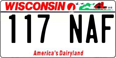 WI license plate 117NAF