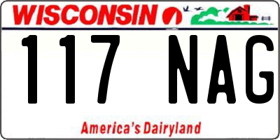 WI license plate 117NAG