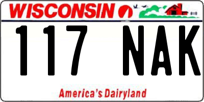 WI license plate 117NAK