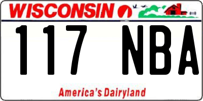 WI license plate 117NBA