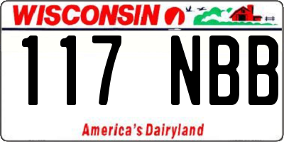 WI license plate 117NBB