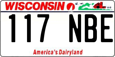 WI license plate 117NBE