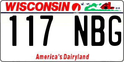 WI license plate 117NBG