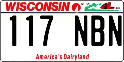 WI license plate 117NBN