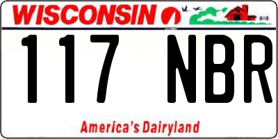 WI license plate 117NBR