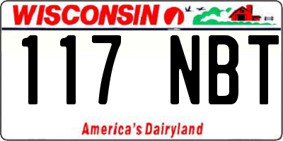 WI license plate 117NBT
