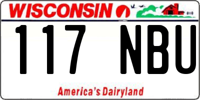 WI license plate 117NBU