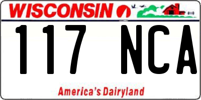 WI license plate 117NCA