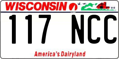 WI license plate 117NCC