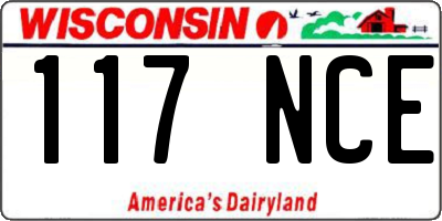WI license plate 117NCE