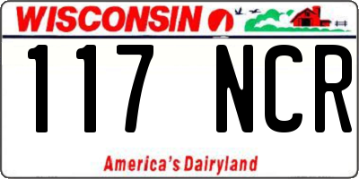 WI license plate 117NCR