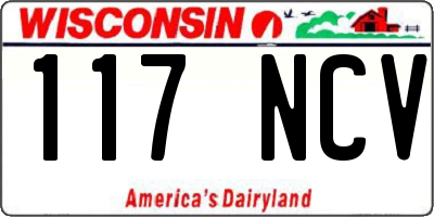 WI license plate 117NCV