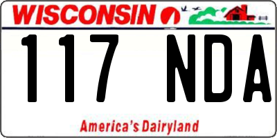 WI license plate 117NDA