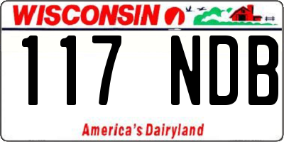 WI license plate 117NDB