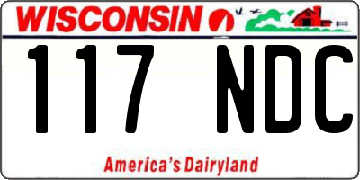 WI license plate 117NDC