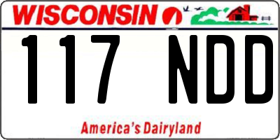 WI license plate 117NDD