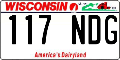WI license plate 117NDG
