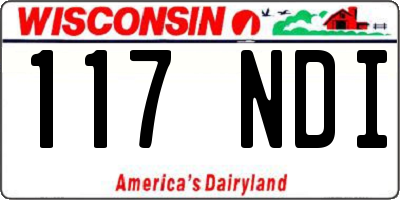 WI license plate 117NDI