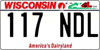 WI license plate 117NDL