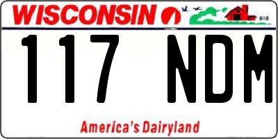 WI license plate 117NDM