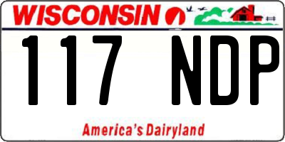 WI license plate 117NDP