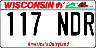 WI license plate 117NDR