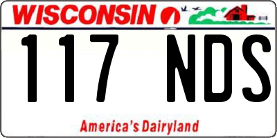 WI license plate 117NDS