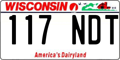 WI license plate 117NDT