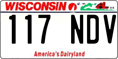 WI license plate 117NDV