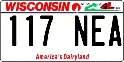 WI license plate 117NEA