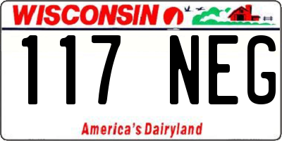 WI license plate 117NEG