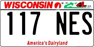 WI license plate 117NES