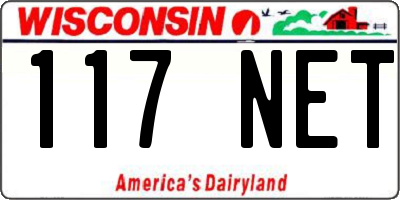 WI license plate 117NET