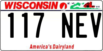 WI license plate 117NEV