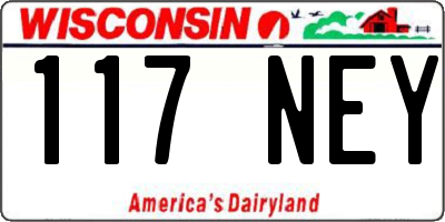 WI license plate 117NEY
